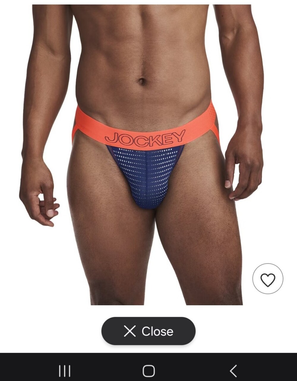 Jockey Men's VentraCool Air Jock Strap - Majestic Blue/Orange XL (38-40)
